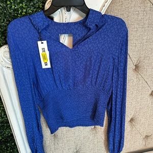 Blue/leopard blouse Steve Madden